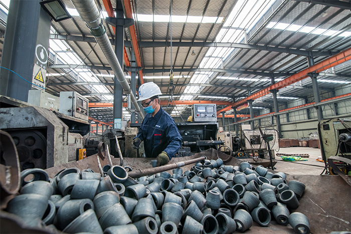 松原网架配件-锥头加工车间